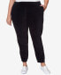 Фото #5 товара Plus Size Drama Queen Casual Stretch Waist Velour Jogger Pants