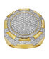 ფოტო #3 პროდუქტის King of Kings Natural Certified Diamond 3.2 cttw Round Cut 14k Yellow Gold Statement Ring for Men