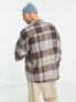 Фото #4 товара ASOS DESIGN extreme oversized brushed flannel check shacket in brown