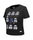 ფოტო #4 პროდუქტის Women's Black Star Wars Babydoll Cropped T-Shirt