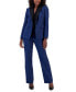 Фото #1 товара Women's Plaid One-Button Contrast-Collar Pantsuit, Regular & Petite Sizes