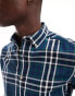 ASOS DESIGN slim shirt in navy check