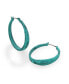 Фото #3 товара Turquoise Patina Textured Hoop Earrings