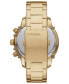 ფოტო #3 პროდუქტის Men's Chronograph Griffed Gold-Tone Stainless Steel Bracelet Watch 48mm