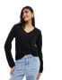 Фото #1 товара Stradivarius STR slouchy v neck top in black