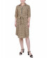 Фото #1 товара Petite 3/4 Roll Tab Zip Front Shirtdress