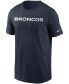 Фото #3 товара Men's Navy Denver Broncos Team Wordmark T-shirt