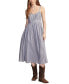 Фото #3 товара Women's Striped Seamed-Bodice Cotton Maxi Dress