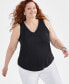 ფოტო #1 პროდუქტის Plus Size V-Neck Tank, Created for Macy's