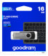 Фото #3 товара GoodRam UTS2 - 16 GB - USB Type-A - 2.0 - 20 MB/s - Swivel - Black - Флешка GoodRam UTS2-0160K0R11 16 ГБ USB 2.0 с поворотным разъемом, скорость до 20 МБ/с, черная