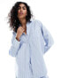 Фото #2 товара 4th & Reckless delphi wide stripe beach shirt co-ord in blue and white