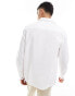 Bershka boxy fit long sleeve shirt in white