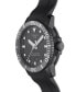 ფოტო #11 პროდუქტის Men's Swiss Automatic SeaStar Black Rubber Strap Diver Watch 43mm