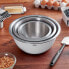 Non-Skid Mixing Bowls, Set of 3 White Stainless Steel