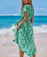 Фото #2 товара Women's Floral Ruffled Wrap Beach Dress