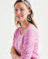 ფოტო #3 პროდუქტის Women's Printed Scoop-Neck Long-Sleeve Top, Created for Macy's