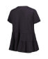 Women's Black Iowa Hawkeyes Willow Ruffle-Bottom T-shirt