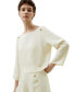 ფოტო #1 პროდუქტის Women's Dubrovnik 3/4 Sleeved Silk Top With Button Accents