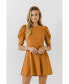 Women's Short Puff Sleeve Mini Dress