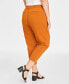 Фото #4 товара Plus Size Solid Double-Weave Ankle Pants, Created for Macy's