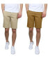 Фото #1 товара Men's 5 Pocket Flat Front Slim Fit Stretch Chino Shorts, Pack of 2