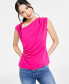 Фото #1 товара Petite Draped Sleeveless Top, Created for Macy's