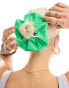 Фото #1 товара DesignB London oversized broderie hair scrunchie in bright green