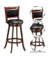 Set of 2 29'' Swivel Bar Height Stool Wood Dining Chair