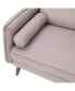 Carthage Upholstered Mid-Century Modern Pocket Spring Loveseat With Wooden Legs And Removable Back Cushions