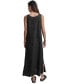 Women's Linen Studded V-Neck Sleeveless Maxi Dress