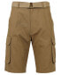 Фото #1 товара Men's Flat Front Belted Cotton Cargo Shorts