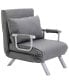 Фото #1 товара Small Futon Couch with Comfortable Fold Down Bed for Guests, Light Grey