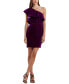 Фото #1 товара Women's Velvet One-Shoulder Sheath Dress