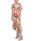 ფოტო #4 პროდუქტის Petite Printed Asymmetrical-Hem Midi Dress