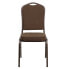 Hercules Series Crown Back Stacking Banquet Chair In Brown Patterned Fabric - Copper Vein Frame