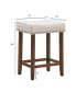 Фото #3 товара Set of 2 Nailhead Saddle Bar Stools Rubber Wood 24'' Height