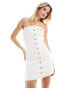 Фото #1 товара Tommy Jeans bustier mini dress in white wash