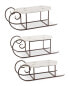 Фото #1 товара K&K Interiors Set Of 3 Wood Whitewash Sleigh