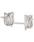 ფოტო #1 პროდუქტის Rhodium-Plated Cubic Zirconia Tulip Stud Earrings, Created for Macy's