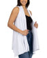 ფოტო #12 პროდუქტის Draped Open Front Sleeveless Cardigan Vest