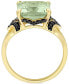 ფოტო #4 პროდუქტის Green Quartz (5-1/3 ct. t.w.) & Black Sapphire (3/8 ct. t.w.) Statement Ring in 18k Gold Flash-Plated Sterling Silver