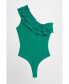 Фото #1 товара Women's Ruffled Asymmetrical Bodysuit