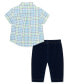 Baby Boys Plaid Button Front Shirt and Pants Set