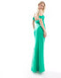 ASOS DESIGN Tall Exclusive cami cowl maxi dress with cold shoulder in green