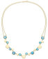 ფოტო #3 პროდუქტის Multi-Blue Topaz & Polished Disc Double Strand 18" Collar Necklace (14-3/4 ct. t.w.) in 14k Gold