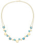 Multi-Blue Topaz & Polished Disc Double Strand 18" Collar Necklace (14-3/4 ct. t.w.) in 14k Gold