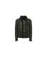 ფოტო #1 პროდუქტის Men's Black Leather Jacket, Wool