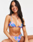 Фото #3 товара Weekday polyester blend triangle bikini top in abstract floral - MULTI