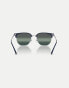 Фото #3 товара Ray-Ban New clubmaster sunglasses with silver mirrored polarised lens in blue on silver