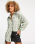 ASOS DESIGN oversized plisse shirt in olive